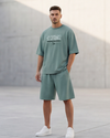 Men Oversized Cotton Pajama Set – Blue Surf