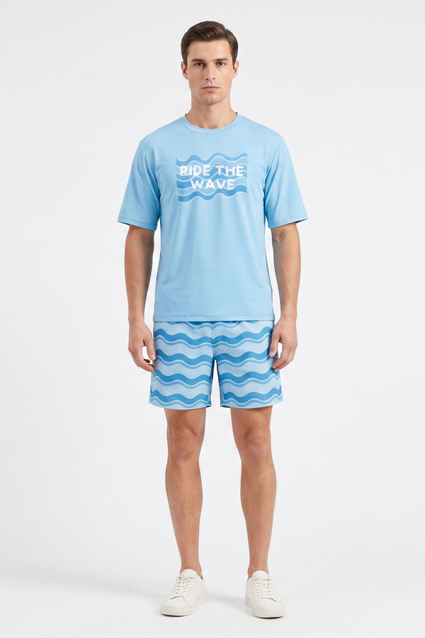 Men Oversized Cotton Pajama Set – Tropical Breeze