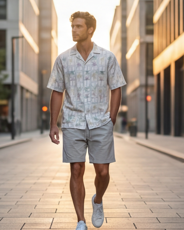 Men Oversized Waffle Pajama Set – Lavender Tree