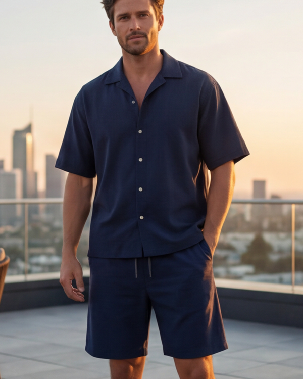 Men Oversized Waffle Pajama Set – Naval Academy