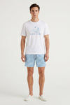 Men Round Neck Cotton Pajama Set – Bright White