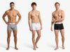 Men 3" Trunk Pack of 3, BASIC COLORS "WH, GR, BL"