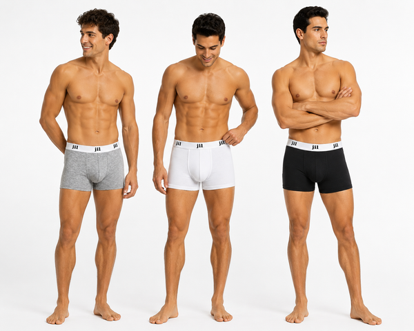 Men 5" BOXER BRIEF Pack of 3, SOLID COLORS