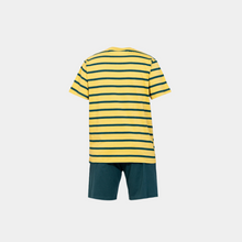Load image into Gallery viewer, SS PAJAMA WITH SHORT(Green Stripes)