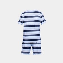 Load image into Gallery viewer, SS PAJAMA WITH SHORT (Navy Blue Stripe)