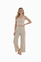 Load image into Gallery viewer, Women Tank Top Rib Pajama - White Cap Gray