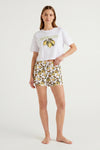 Women Short Sleeve Cotton Pajama Set – Bright White