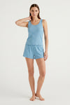 Women Tank Top with Wide-Leg Short Pajama Set – Tropical Breeze