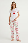 Women SS T-Shirt with Pants Pajama Set – Bright White
