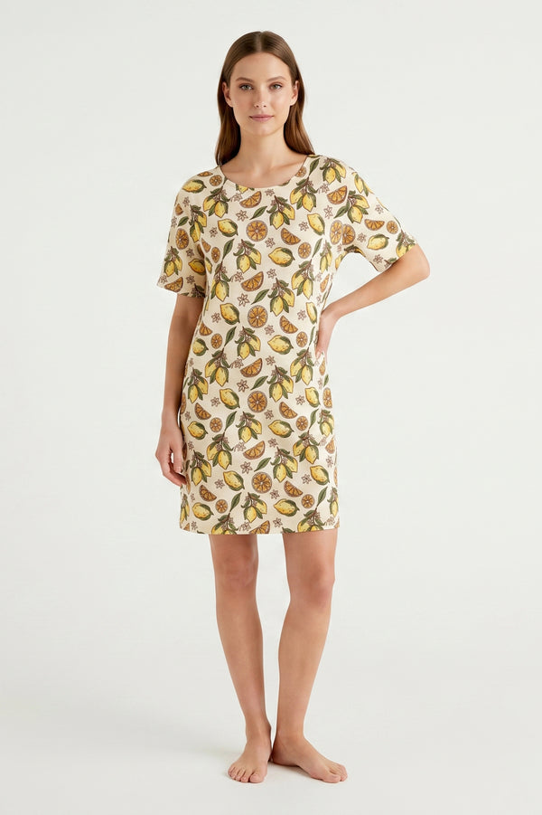 Women SS Nightgown – Light Lemon