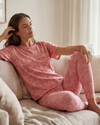 Women Oversize T-Shirt with Legging Pajama Set – Pink Lilly