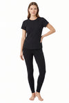 Women Short Sleeve Rib Undershirt – Moonless Night