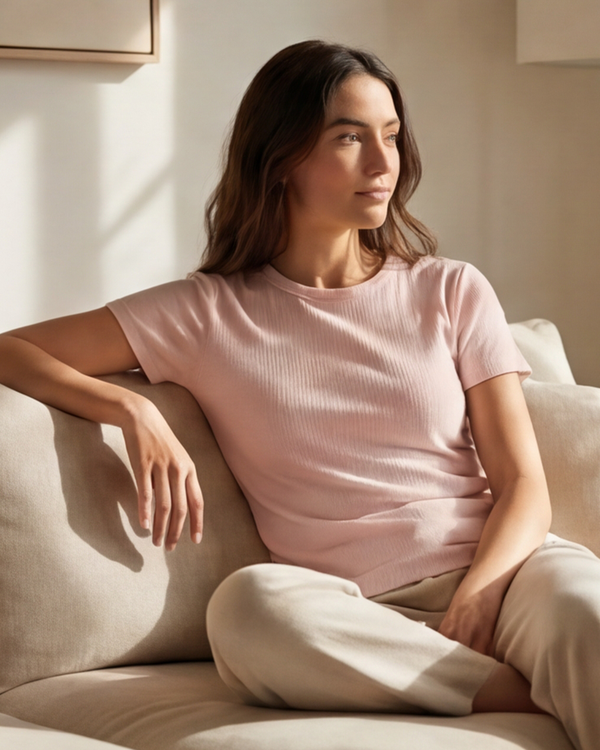 Women Short Sleeve Rib Undershirt – Ballerina