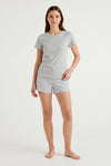 Women Short Sleeve Rib Undershirt – Whitecap Gray
