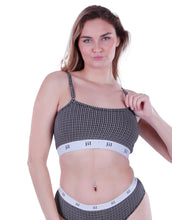 Load image into Gallery viewer, Women Sports Bra, Oatmeal White Plaids
