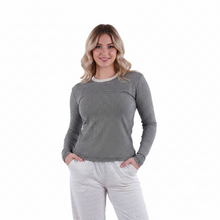 Load image into Gallery viewer, LS T.SHIRT Black Houndstooth