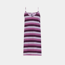 Load image into Gallery viewer, SLIP DRESS Burgundy pink stripes