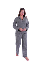 Load image into Gallery viewer, LS PAJAMAS WITH BUTTONS Black Houndstooth