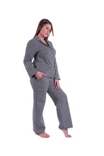 Load image into Gallery viewer, LS PAJAMAS WITH BUTTONS Black Houndstooth