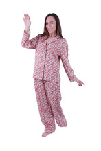 Load image into Gallery viewer, Women LS PAJAMAS WITH BUTTONS ,Red Paisely