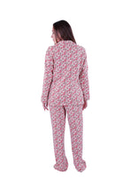 Load image into Gallery viewer, Women LS PAJAMAS WITH BUTTONS ,Red Paisely