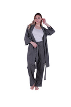 Load image into Gallery viewer, Women Robe ,Oatmeal White Plaids Fleece