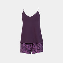 Load image into Gallery viewer, SLIP PAJAMA WITH SHORT Burgundy paisely