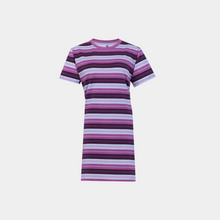 Load image into Gallery viewer, Short sleeve dress Burgundy pink stripes
