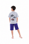 Boys Short Sleeve Pajama with Shorts - Cool Gray 4C Melange