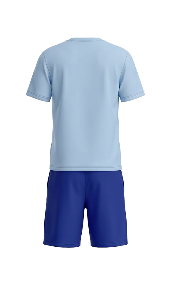 Boys SS Round Neck T-Shirt with Short Pajama Set – Bright White