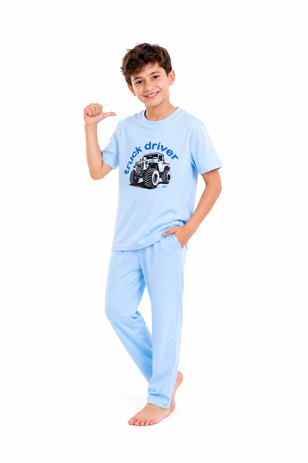 Boys Short Sleeve Pajama with Shorts and Pants -Nantucket Breeze