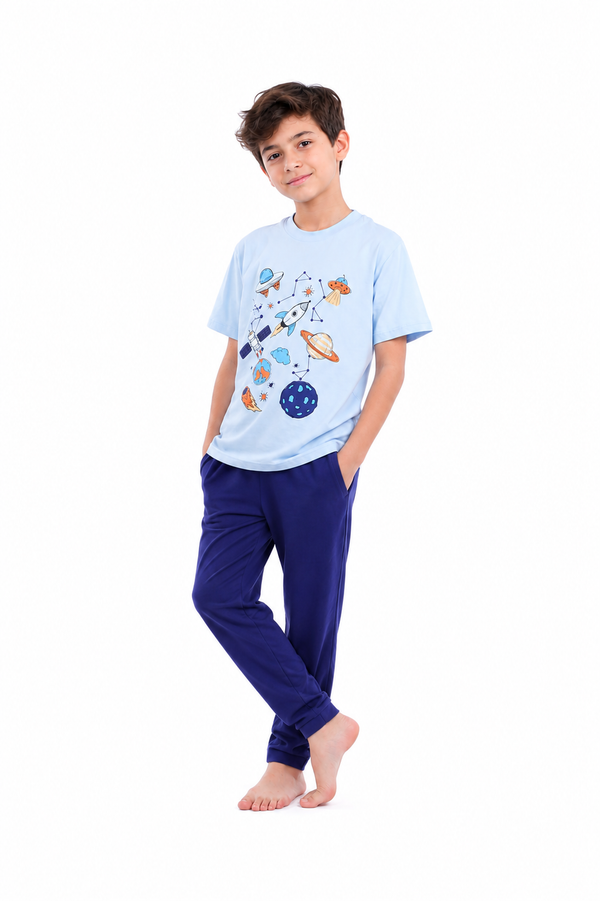 Boys Short Sleeve Pajama with Shorts and Pants