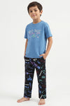 Boys SS Round Neck T-Shirt with Pants Pajama Set – All Aboard