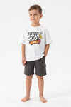 Boys SS Oversize T-Shirt With Short Pajama Set – Bright White