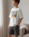 Boys SS Oversize T-Shirt With Short Pajama Set – Bright White