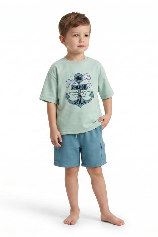 Boys SS Oversize T-Shirt With Short Pajama Set – Dewkist