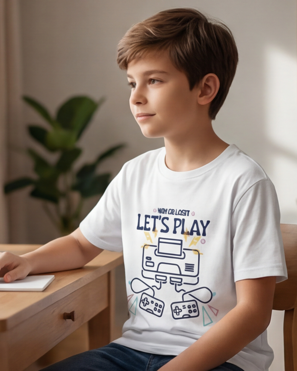 Boys SS Round Neck Cotton T-Shirt – Bright White