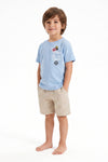 Boys SS Round Neck Cotton T-Shirt – Maritime Blue