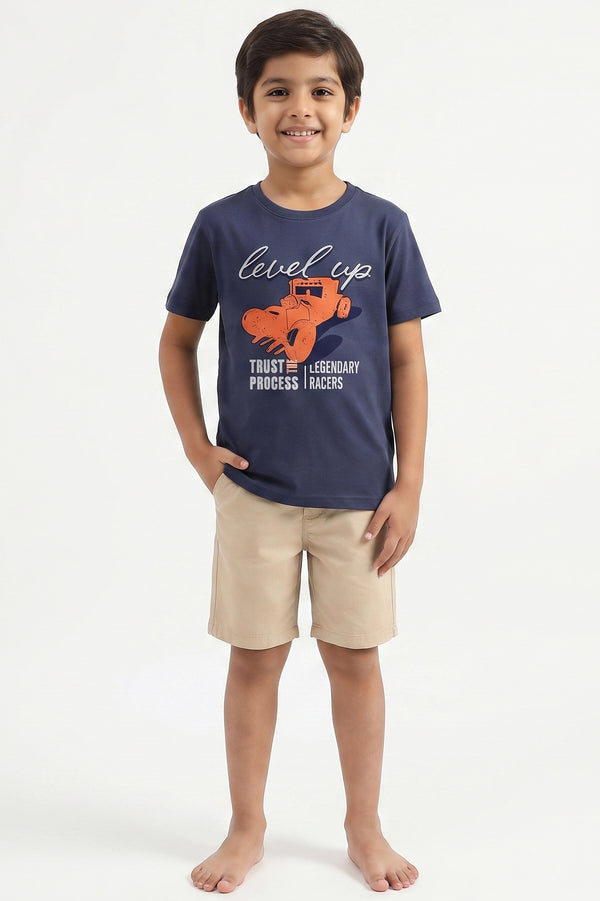 Boys SS Round Neck Cotton T-Shirt – Nantucket Breeze - Red