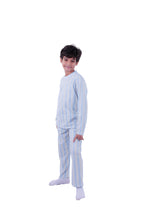 Load image into Gallery viewer, Boy LOUNGE PANTS oatmeal blue stripe