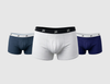 BOY 3” Trunk Pack of 3 ,Blue Debhs , Bright white, jungle Green