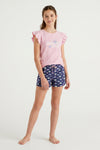 Girls Ruffle Cap Sleeve With Short Pajama Set – Ballerina