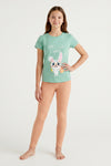 Girls SS T-Shirt With Rib Legging Pajama Set – Cabbage