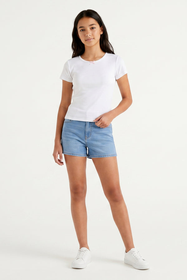 Girls SS Undershirt – Bright White