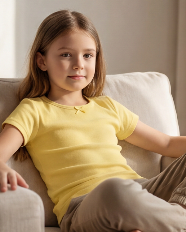 Girls SS Undershirt – Mellow Yellow
