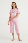 Girls SS T-Shirt With Ruffles & Bermuda Pants Pajama Set – Ballerina