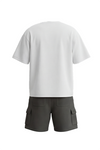 Boys SS Oversize T-Shirt With Short Pajama Set – Bright White