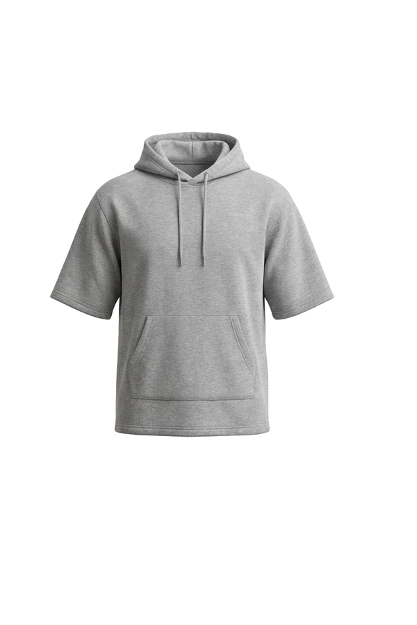 Men Short Sleeve Hoodie – Cool Gray 4C