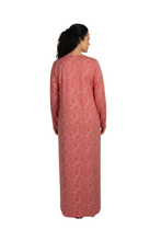 Load image into Gallery viewer, Women’s Long Sleeve Dress with Neck Lace – Red Big Flower