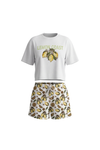 Women Short Sleeve Cotton Pajama Set – Bright White